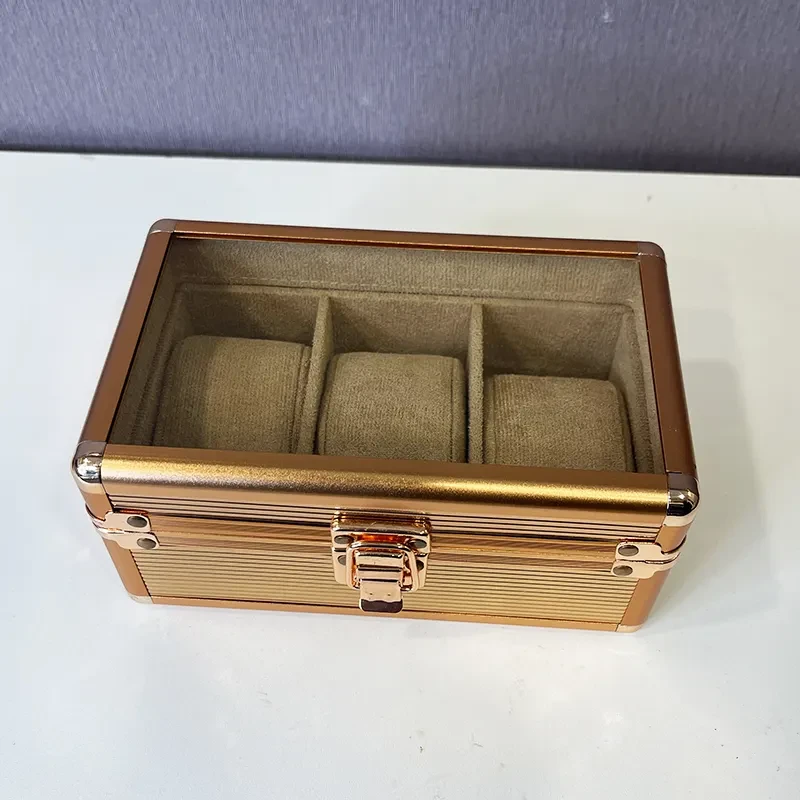 Rose Gold Alloy 3 Slots Watch Organizer & Gift Case